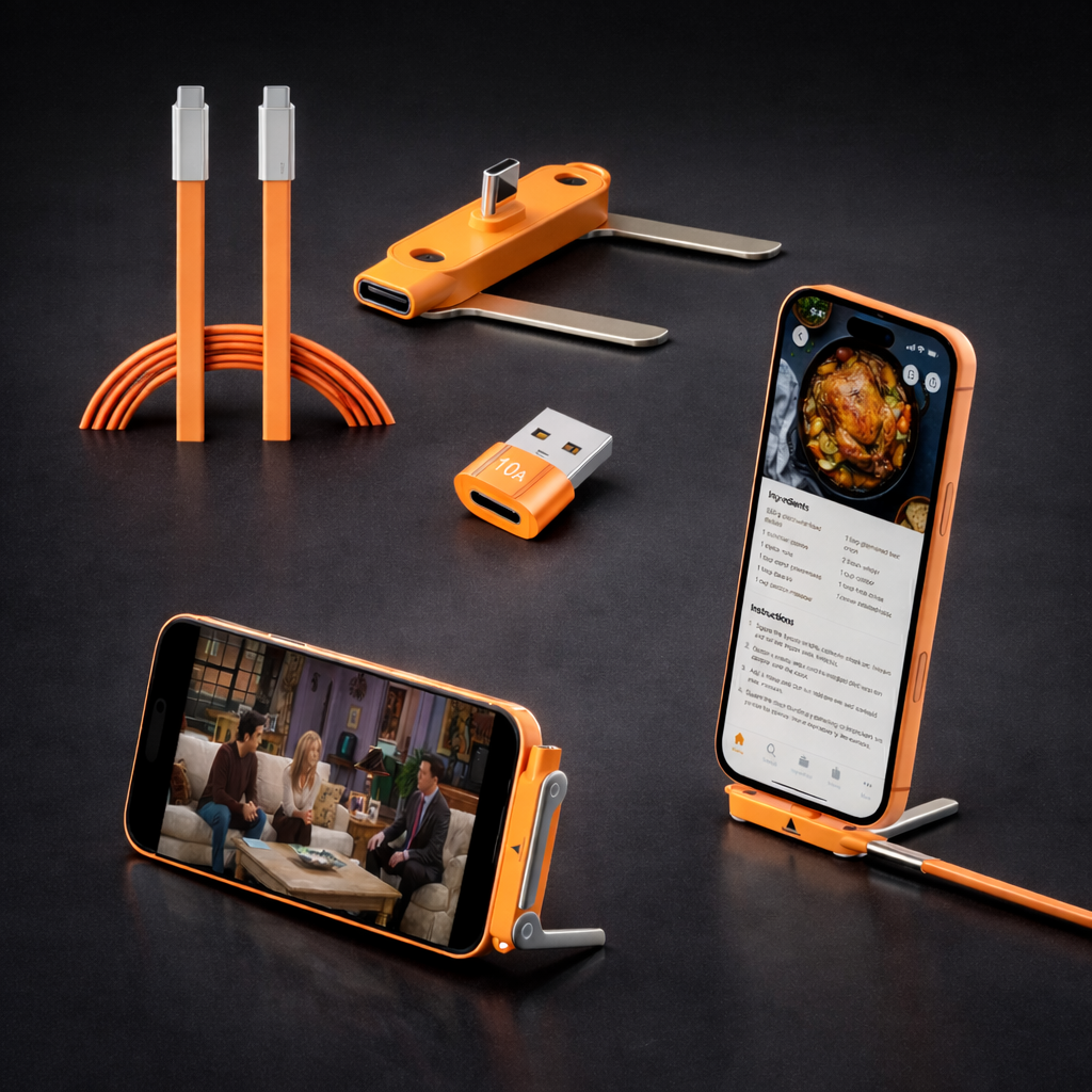 KIT CARGADOR+SOPORTE PLEGABLE+ADAPTADOR